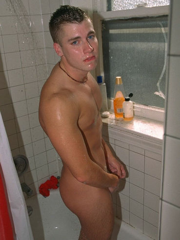 Water Streams Are Pouring Down The Kinky Gay Dude Matt Bfcollection That Masturbates In Shower