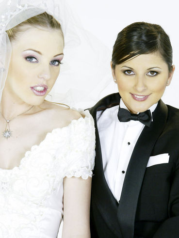Art Photos Of Charisma Cole And Felix Vicious Posing As A Bride And A Groom