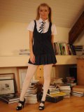 Frisky Chick In College Uniform Hayley-Marie Coppin Is Showing Pantyhose Upskirt