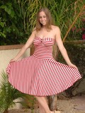 Wearing A Red Candy Cane Print Dress Carly Kaleb Gives The Hot Pussy Shots And Lets Her Tits Swi