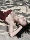 The Half Naked Asian Chick Kaila Yu Is Petted By The Tender Ocean Waves