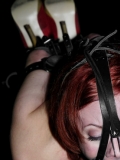 Auburn Sabrina Sparx In Gag-Mask Gets Tied Up With Her Heavy High Heels On
