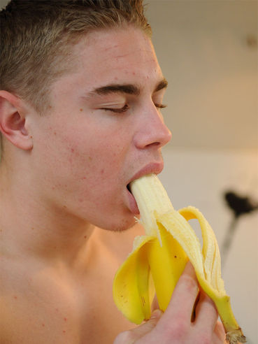 Sexy Stud Chris Taylor Strips Down To His Briefs And Eats Banana In The Kitchen