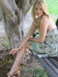 Shoeless Blonde Kelly Space In Nice Summer Dress Shows Off Her Lovely Feet Outdoors